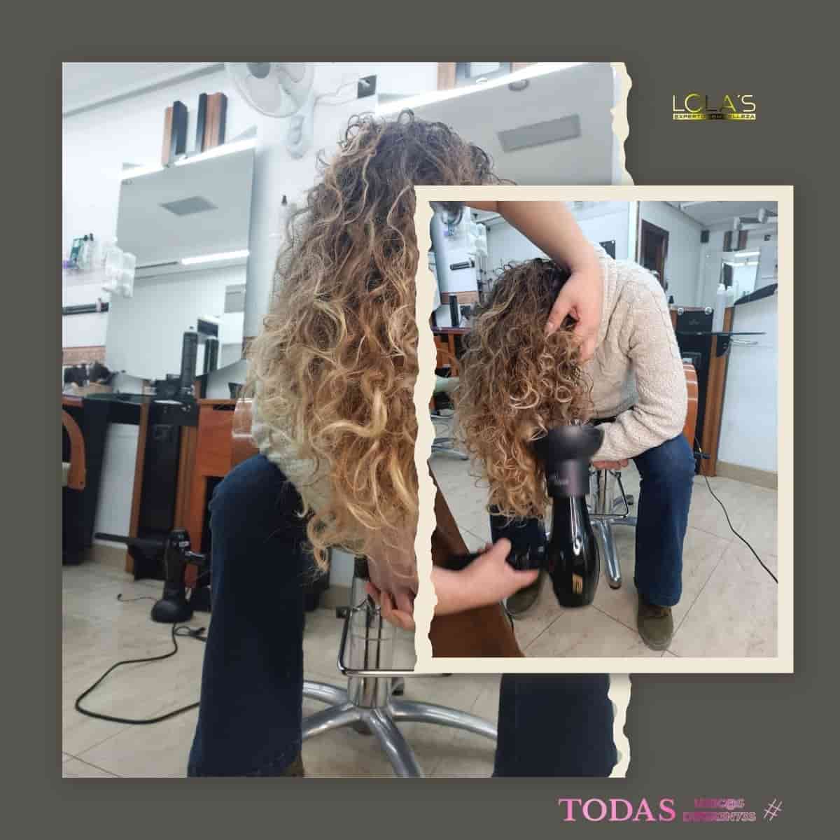 Corte de mujer y peinado con difusor en Zaragoza 1 Corte de mujer y peinado rizado con difusor en zaragoza en lolas expertos en belleza